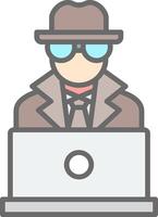 spyware Line Filled Light Icon vector