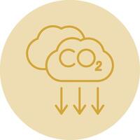 Co2 Line Yellow Circle Icon vector