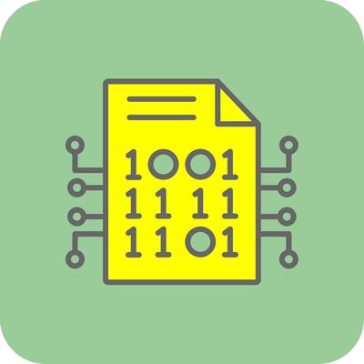 Encryption Data Filled Yellow Icon