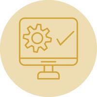 System Line Yellow Circle Icon vector