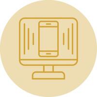 Responsive Design Line Yellow Circle Icon vector