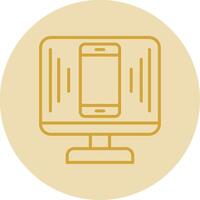 Responsive Design Line Yellow Circle Icon vector