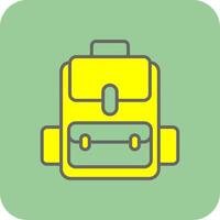 Backpack Filled Yellow Icon vector