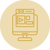 Front End Line Yellow Circle Icon vector
