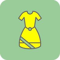 Dress Filled Yellow Icon vector