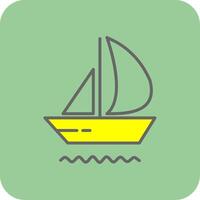 Yacht Filled Yellow Icon vector