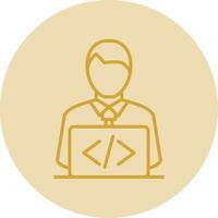 Developer Line Yellow Circle Icon vector