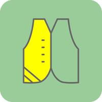 Waistcoat Filled Yellow Icon vector