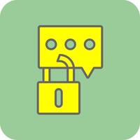 Secure Chat Filled Yellow Icon vector