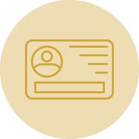 Id Card Line Yellow Circle Icon vector