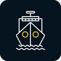 Ship Line Red Circle Icon vector