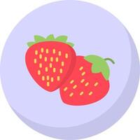 fresas plano burbuja icono vector