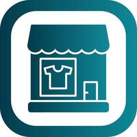 ropa tienda glifo degradado esquina icono vector