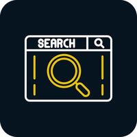 Search Line Red Circle Icon vector