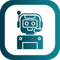 Robot Glyph Gradient Corner Icon vector