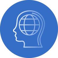 Global Mind Flat Bubble Icon vector