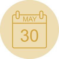 May Line Yellow Circle Icon vector