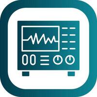 Oscilloscope Glyph Gradient Corner Icon vector