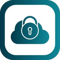 Security Castle Cloud Glyph Gradient Corner Icon vector