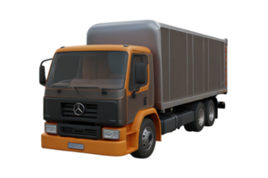 Yellow Truck vehicle high quality 3d render png