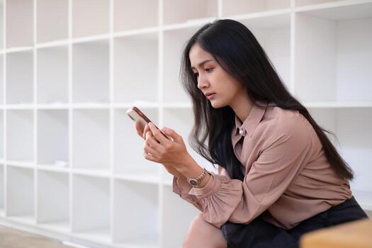 A businesswoman completes KYC using an online banking program in order to open a digital savings account. The definition of cyber security. photo