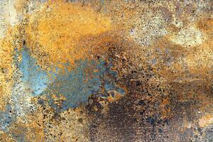 Texture of rusty iron. Rust on sheet of metal. Rust stains on surface. Pattern in vintage style photo