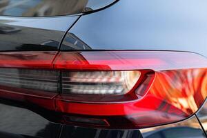 Ukraine, Kyiv - April ,2024. BMW X series M50D rear headlight close up photo