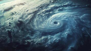 Hurricane from space. Super typhoon over the sky photo