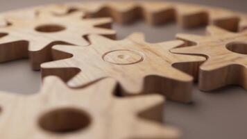 Looping animation of a wooden mechanism consisting of gears video