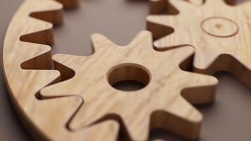 Looping animation of a wooden mechanism consisting of gears video