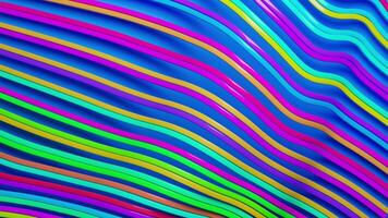 abstrato animação do colorida linhas dentro a Formato do ondas. video