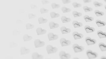 Looped animation of black and white hearts. video