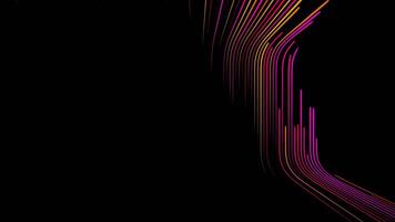 Looping animation of glowing neon colored lines moving in space. video