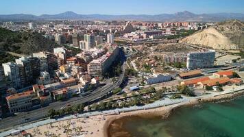 Panorama- Aussicht von alicante Stadt von über video