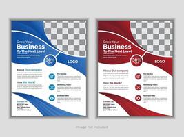 Modern and clean business flyer design in red and blue color. vector