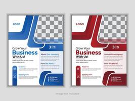 Clean and modern corporate flyer design in two color variant vector