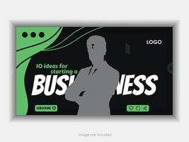 How to start a business social media thumbnail design vector