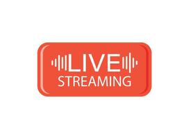 Live stream button icon in flat style. Webinar illustration on isolated background. Streaming sign business concept. vector