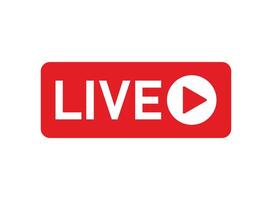 Live stream button icon in flat style. Webinar illustration on isolated background. Streaming sign business concept. vector
