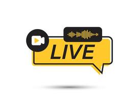 Live stream button icon in flat style. Webinar illustration on isolated background. Streaming sign business concept. vector