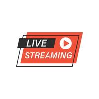 Live stream button icon in flat style. Webinar illustration on isolated background. Streaming sign business concept. vector