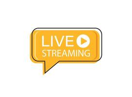 Live stream button icon in flat style. Webinar illustration on isolated background. Streaming sign business concept. vector