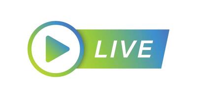 Live stream button icon in flat style. Webinar illustration on isolated background. Streaming sign business concept. vector