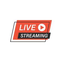 Live stream button icon in flat style. Webinar illustration on isolated background. Streaming sign business concept. vector