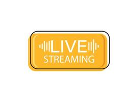 Live stream button icon in flat style. Webinar illustration on isolated background. Streaming sign business concept. vector