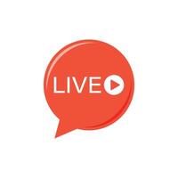 Live stream button icon in flat style. Webinar illustration on isolated background. Streaming sign business concept. vector