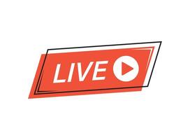 Live stream button icon in flat style. Webinar illustration on isolated background. Streaming sign business concept. vector