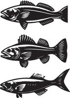 sea fish silhouette isolated on white background. sea fish logo vector