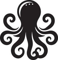 octopus silhouette isolated on white background vector