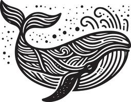 Whale silhouette isolated on white background vector